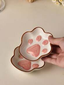 5pcs Mini Cute Cat Paw Shaped Dish, Suitable For Serving Small Amounts Of Snacks Or Pet Food For Hamsters, Small Puppies, Kittens And Other Small Pets, Adorable Cat Claw Design Mini Pet Food Bowl, Great As Small Pet Gifts Or Backup Feeding Bowls - Multicolor - View 6