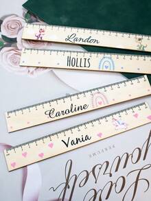 Customized Wooden Ruler, Cute Animal Stationery, Personalized Name Stationery, Customized Back To School Gift, Customizable Name Gift, Ruler, Montessori Learning Tool - Style a - View 4