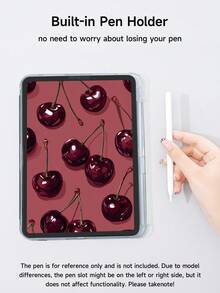 1 件简约红樱桃印花平板电脑保护壳,兼容 iPad 10.2、iPad Pro 2021/2020、iPad 9/10 代、Galaxy Tab A8 10.5 英寸 2022、Matepad 10.4 英寸/Tab,防摔,带铅笔槽,支持睡眠/唤醒 - 彩色 - 查看 7