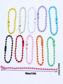 2.4mm彩色珠链，糖果色DIY珠宝配件，珐琅吊坠挂链，彩色圆珠链，用于手链、钥匙扣、吊坠制作（适合悬挂装饰品和标签） - 珠鍊 - 查看 2