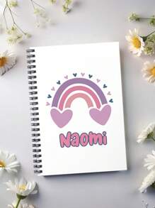 Personalized Notebook- Custom Text Notebook- Custom Logo Book- Custom Book With Own Text.Personalized Kraft Spiral Notebook. Custom Text Wire Notepad. Custom Blank Book. Name, Initials Journal. Large Left Bound Spiral Notebook - Multicolor - View 10