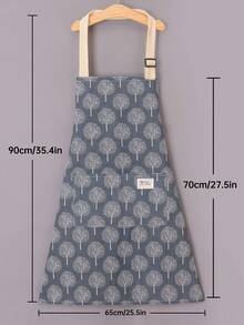 1pc Professional Linen Apron, Suitable For Restaurants, Cafes, Waiters, Home Kitchens, Etc. Universal Protective Apron - For Home And Commercial Kitchens, Fashionable And Elegant Design With Pockets. Exquisite Money Tree Plaid Pattern Showcases Quality Lifestyle. Durable And Sturdy Material. Adjustable Straps To Fit Different Body Types. Suitable For Home Cooking Or Professional Chefs To Showcase Graceful Aesthetics. - Multicolor - View 3
