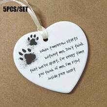 1 szt./5 szt. tabliczek pamiątkowych po stracie zwierzaka, odcisk łapy, upamiętniający ukochanego zwierzaka/psa