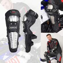 Par De Rodilleras Y Coderas De Moto Con Protección Metálica, Plástico PE de alta protección, amortiguador y resistente al desgaste, diseño ergonómico, adecuado para motocicletas, patinaje, bicicletas, BMX, esquí y rodilleras y coderas - Negro - Ver 4