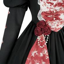 Gothic Lolita Bloody Bride Costume For Women, Kawaii Halloween Dress, Anime Doll Cosplay Party Outfit - 黑色 - 查看 9