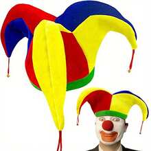 4-Piece Carnival Clown Dress Up Set, Including Clown Hat, Colorful Bowknot And Necktie, Clown Red Nose, Fun Party Accessories For Masquerade Events, Clown Costume, Prom Party Dress Up Cos Suit Christmas