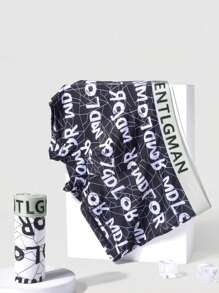 4pcs/Pack Men's Breathable Ice Silk Printed Letter Boxer Briefs