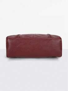 1 pièce Sac à main de luxe avec surpiqûres pour femmes, sac à bandoulière mode en PU, sac bandoulière grande capacité avec pendentif à gland, sac bandoulière couleur unie, sac à main parfait pour un usage quotidien