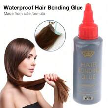 黑色头发编织粘合剂防水抗真菌头发粘合胶超级粘合，完美固定头发粘合蕾丝胶