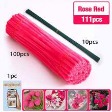 30厘米绿色花茎铁丝+视频教程，60色雪尼尔绒条，适合万圣节、返校季，30厘米彩色绒条手工材料，雪尼尔绒条，毛绒金属丝扎带，价格实惠，品质优良 - 彩色 - 查看 19