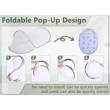 Gugxiom 78 * 32 * 22 Pulgadas Tienda, Mosquitera Plegable Portátil, Camping con Fondo de Red, para Cama Camping Viaje Patio (Negro con Fondo) - Negro con fondo - Ver 6