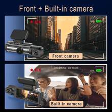 1080P Dual-Camera Driving Recorder, Front And Rear Dual Recording, With Night Vision Function, Loop Recording, 3.16-Inch IPS Screen Wide-Angle Driving Recorder, Dual-Lens Car Dashboard Video Camera, Optional 32G Card. - Black - View 5