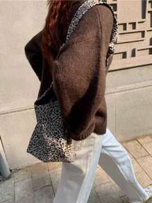 EAVA Women's Sweater Coat Retro Slouchy Commuter Loose Knitted Cardigan Suitable For Autumn And Winter, Streetwear Women, Old Money Style Women