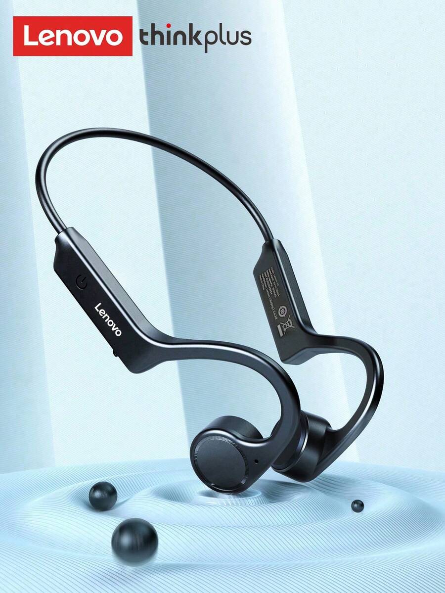 Lenovo 联想 X4 蓝牙耳机，开放式挂耳式，低延迟，高品质音频，降噪，适合运动、跑步、骑行，兼容智能手机和平板电脑的无线耳机