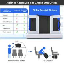 Taygeer Cabin Bag Fits Easy Jet 45*36*20 / Ryanair 40*30*20, Airline Approved Underseat Travel Backpack With Laptop Compartment, Carry On Luggage - Black - View 5