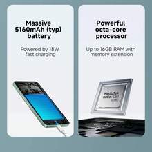 Xiaomi POCO C75（中文版：Redmi 14C）智能手机：6.88 英寸超大护眼屏，5160mAh 长效电池，强劲扬声器，120Hz 刷新率，防刮擦。老年人适用，安心使用，仅支持英文和中文 - 星岩黑 - 查看 2