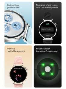 Microwear Reloj inteligente multifuncional, compatible con llamadas inalámbricas/música, recordatorio de SMS, recordatorio de sedentarismo, carátula y fondo de pantalla personalizables, múltiples modos deportivos. Compatible con teléfonos Android e iOS. Unisex - Oro rosa - Ver 6