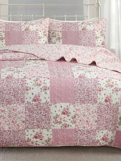 Kit Cobre Leito Cama Casal Estampado 180 Fios Macio e Suave Colcha Avulsa ou Colcha 3 Peças