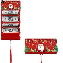 10/5/1pc Christmas Money Bags & Gift Card Holders - 10-Slot/Pack Santa Claus Holiday Design With Snowflakes, Trees & "Merry Christmas" Text - Red, Green, Blue Paper Gift Supplies For Cash, Cards - Perfect For Christmas, Birthdays, Thanksgiving, Christmas Gift Bags, Festive Design, Decorative Illustrations, Party Favors, Snowflake Pattern, Durable Material, Event Organizers - Multicolor - View 8