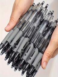 20pcs Black Retractable Ballpoint Pens, 0.5mm Black Ink Gel Pens, Smooth Writing, Suitable For School, Home, Office, Diary, Note-Taking, Versatile Color And Style