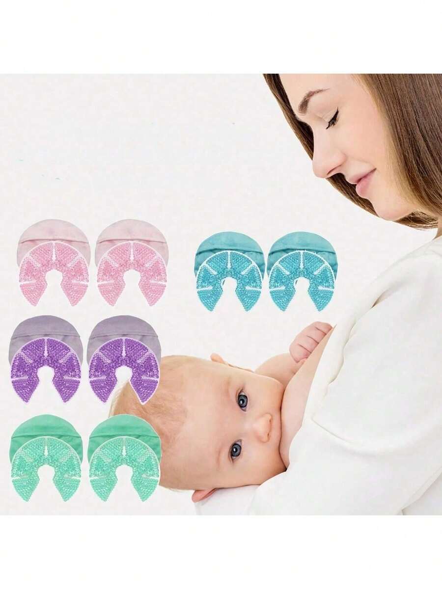 1件装哺乳期女孩凝胶冰袋胸部贴冷敷贴微波炉加热两用冰敷热敷贴 - 彩色 - 查看 1