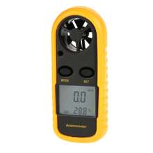 Anemómetro digital portátil, medidor de velocidad del viento, caudal de aire, medidor de temperatura y termómetro. - Amarillo - Ver 5