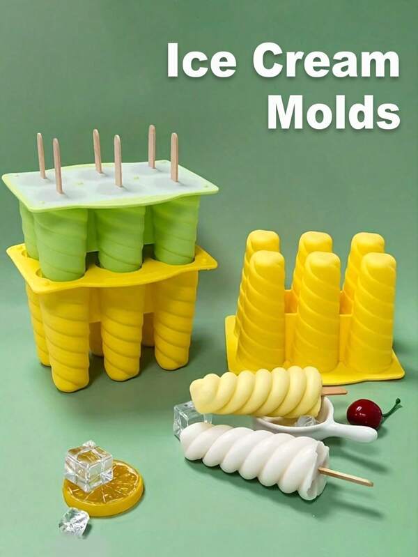 1pc,New Ice Cream Silicone Mold Homemade Popsicle Ice Cream Popsicle Ice Cream Mold