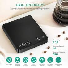 SEAGO 1个LED咖啡秤，智能手动滴滤咖啡电子秤，专业咖啡电子秤，功能升级，新增自动定时冲泡模式，TYPE-C快充，自动定时电子秤，厨房电子秤，烘焙电子秤，计时和称重双显示，四角防滑垫设计，稳定防滑咖啡秤，计时秤，3kg/0.1g厨房电子秤，食品秤，数字秤，厨房烘焙烹饪测量工具 - 彩色 - 查看 11