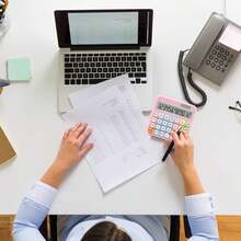 Pink Calculator, Standard Calculator 12 Digit With Large LCD Display And Big Buttons,Pink Office Accessories Women Desk, Cute Office,School, Home, Business(Colorful Pink)