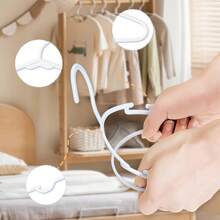 10/20/30pcs Sturdy Plastic Hangers - Non-Slip, (White, Black, Blue, Pink, Green, Gray) With Grooved Shoulders For Firm Grip - Ideal For Home Closet, Dorm And Wardrobe Organization