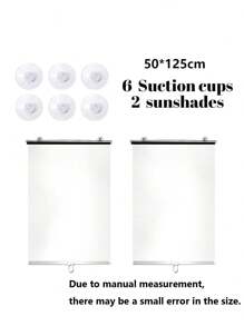 2 件装自动伸缩遮光窗帘临时便携式窗户遮光窗帘带吸盘用于办公室家用厨房室内防热 - 銀色 - 查看 10