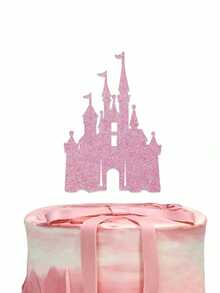 1pc Castle Cake Topper, Castle Theme Birthday Party Decoration, Pink Gold Princess Castle Birthday Party Decoration, Princess Babyshower Birthday Party Decoration Supplies,Wedding Cake Decoration, Blue Silver Castle Suitable For Ice And Snow Theme Cake Decoration (Four Colors) - Multicolor - View 10