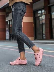 LDECK Zapatillas casuales para mujer, zapatos rosas para mujer, zapatos deportivos casuales lindos para mujer, zapatos elegantes, sencillos y atractivos para mujer, zapatos de contraste de color, ligeros y cómodos, adecuados para deportes, nuevos zapatos de mujer tallas 35 36 37 38 39 40 42 43 44, zapatos de punta redonda, de poca profundidad, de corte bajo, con cordones, zapatos planos para mujer, zapatos de entrenamiento alemanes, casuales, elegantes, universitarios, conservadores, románticos, sencillos, lindos, para deportes, vacaciones, salidas, al aire libre, personalizados, de moda, de estilo moderno, zapatos diarios para damas, zapatos de viaje, zapatos deportivos, zapatos para correr, zapatos para ir al trabajo, zapatos planos para mujer, zapatillas deportivas para mujer, zapatos blancos, grises, marrones, color albaricoque, rosas - Rosa - Ver 6