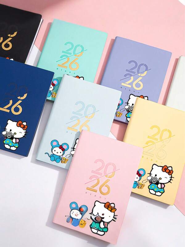 Sanrio 1pc Sanrio For Hello Kitty - PU Vintage A5 Leather Notebook, Featuring A Leather Cover And A Personalized Soft Cover With A Bookmark - Perfect For Business Meetings, College Life, And Love Diaries.