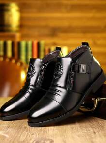 Herren Prägung Chelsea Stiefel, Seitlicher Reißverschluss, Europäische & Amerikanische Mode Stiefel