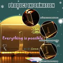 Colored Led Acrylic Message Board Set, Led Writing Board With Stand, Rewritable Luminous Acrylic Message Board With 7 Colored Pens For Office, School And Home (5.91X5.91 Inches/11.8 X 7.8 Inches)