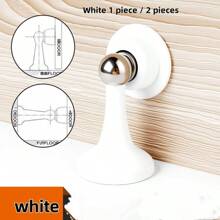 1/2 Pairs Of Powerful Magnetic Door Stops, Magnetic Door Stops For The Bottom Of The Door, Magnetic Door Stops, Double-Sided Tape, Matte Black Decorative Door Stops, Made Of Noise-Reducing Silicone, Easy To Install Without Drilling.