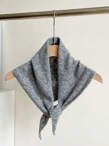 1pc Women Solid Color Triangular Wool Blend Women Scarf, Knitted Warm Decorative Elegant Retro Style Scarf, Suitable For Outdoor Travel, Spring, Autumn, Winter, Snow Season Women Winter Scarves For Dress - Multicolor - View 8