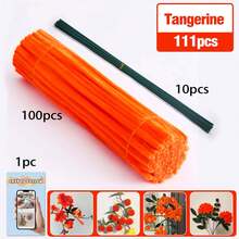 30厘米绿色花茎铁丝+视频教程，60色雪尼尔绒条，适合万圣节、返校季，30厘米彩色绒条手工材料，雪尼尔绒条，毛绒金属丝扎带，价格实惠，品质优良 - 彩色 - 查看 30