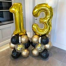 Kit 2 - 32 Inch Metallic Number Balloon 70 CM Balloon Balloons For Birthday Parties Decorations Gold - 金色 - 查看 4