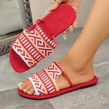 1 pereche de sandale plate de vară, casual, pentru plajă și acasă