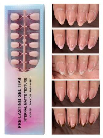 150Pcs Short Almond False Nails Set - 5 Different Fashionable Color Systems, Matte French False Nails, Soft Gel False Nails, 15 Sizes Easy Diy, Suitable For Girls And Women As Salon Nail Decor, Can Be Used As Summer Gift For Females Press On Nails Nail Supplies Nails