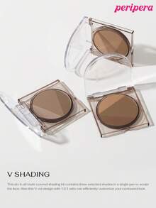 K-Beauty Peripera V Shading Contour, Matte Powder Contour Palette, 1:2:1 Ratio, Light Smooth, Velety Texture, Slimming Facial Nose, Natural Gradation, Bronzer Contour Palette,Korean Makeup - #01 Natural Brown (new) - View 10