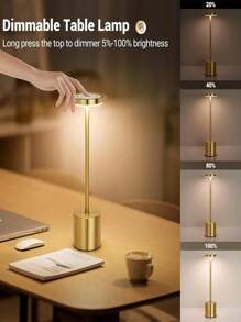 1个便携式无线LED台灯，可调光三色变换，亮度可调，可充电触控夜灯，适用于办公室、书房、卧室、餐厅、客厅、酒吧，也可作为节日礼物。