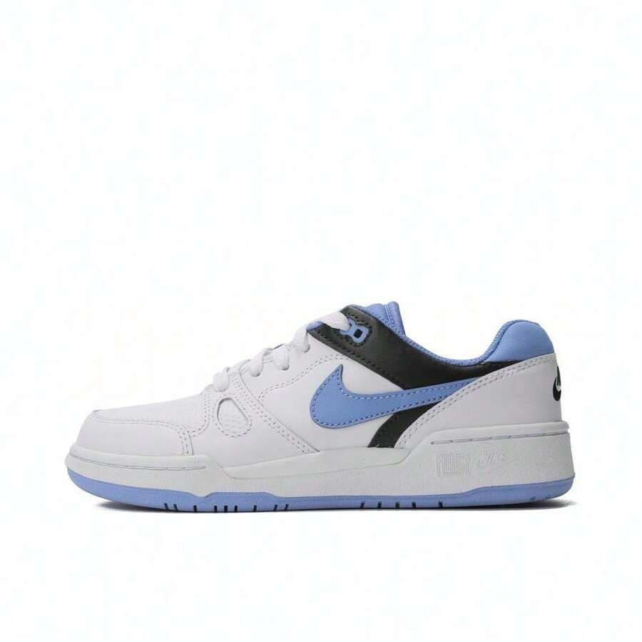 Nike Full Force Low Boy's Sneakers Genuine And Synthetic Leather Lightweight Cushioning Durable Traction Retro 1980s Style FV5929-102 - White/Black/Polar - View 1