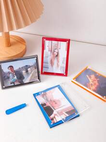 Soporte de escritorio para exhibir fotos instantáneas de 3 pulgadas, portafotos magnético de colores mini, accesorio decorativo creativo para el hogar