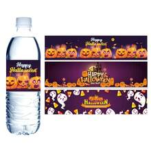 20/12/6 件万圣节装饰水瓶贴纸 - 幽灵和南瓜贴纸套装，适用于万圣节派对、万圣节派对糖果装饰、烘焙包装纸盒腰封、不给糖就捣蛋、杯子、糖果袋、派对万圣节贴纸、水瓶、礼品包装、DIY 装饰 - 彩色 - 查看 2