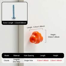 1pc Solid Ceramic Cartoon Cute Macaron Color Cabinet Drawer Wardrobe Knob Handle