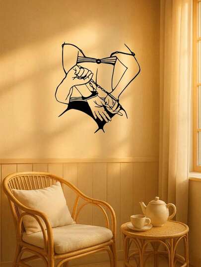 CIF BUY Arte da parete con sagoma moderna - Arte lineare sensuale in ferro battuto realizzata a mano. Perfetta per la decorazione della camera da letto, aggiunge un'elegante atmosfera. Idea regalo di San Valentino unica, ideale anche per soggiorni e uffici. Pezzo di dichiarazione di stile, adatto per la decorazione della casa moderna, la decorazione della casa, la decorazione della stanza