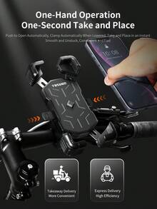 1 pieza Soporte de teléfono automático con sensor de apertura y cierre TOSUOD, ajustable en múltiples ángulos, agarre estable, apto para varios dispositivos, excelente para bicicletas, motocicletas y vehículos eléctricos - Multicolor - Ver 3